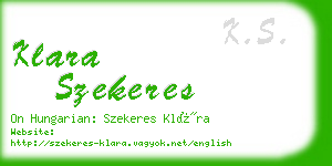 klara szekeres business card